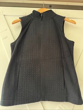 croft & barrow Black Quilted Sleeveless Zip Vest